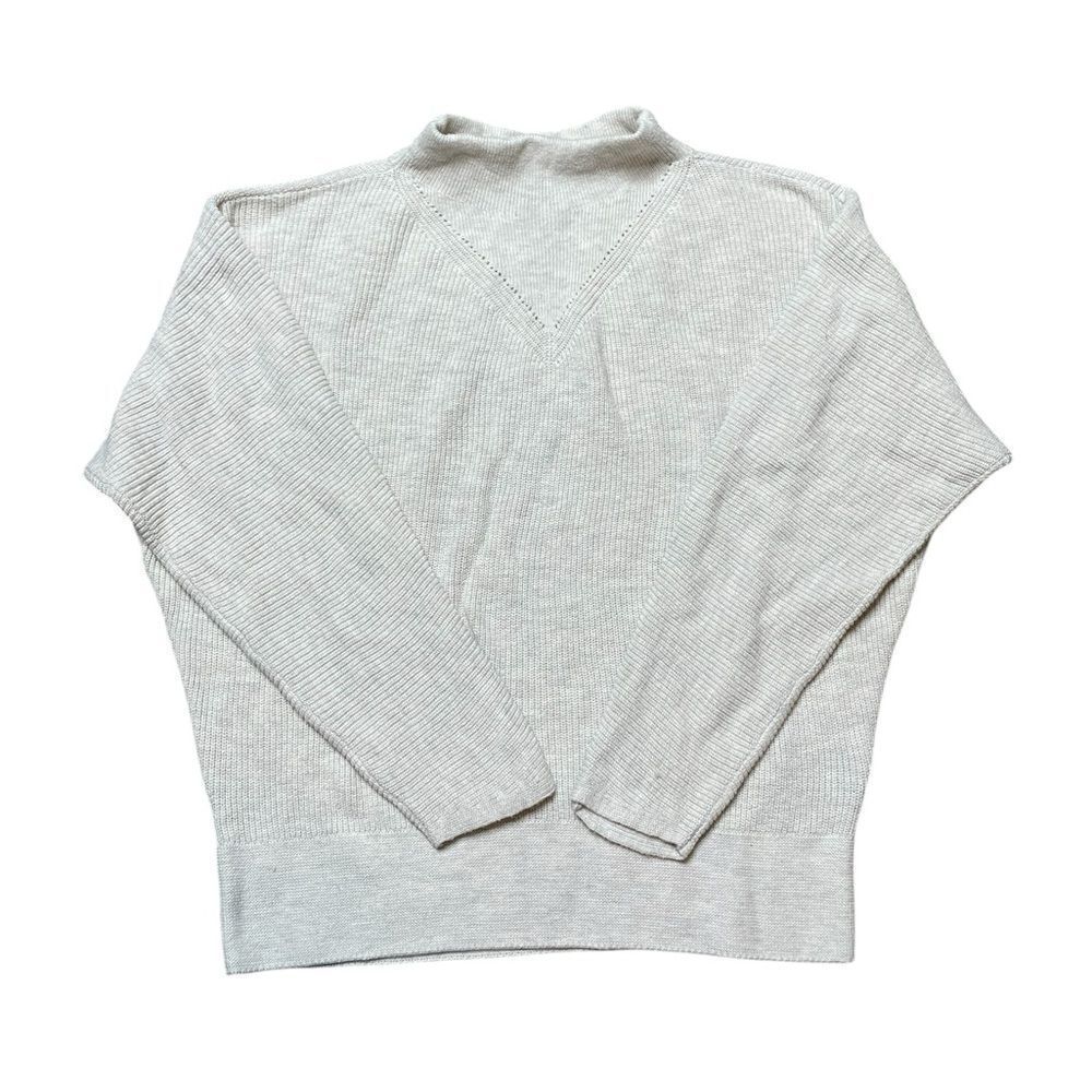 NIC+ZOE Shaker Knit Mock Neck Sweater Size XS